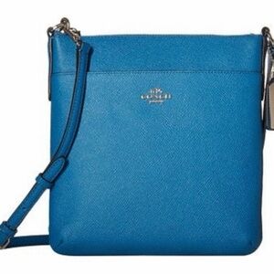 Coach Textured Crossbody Bag in Teal Blue